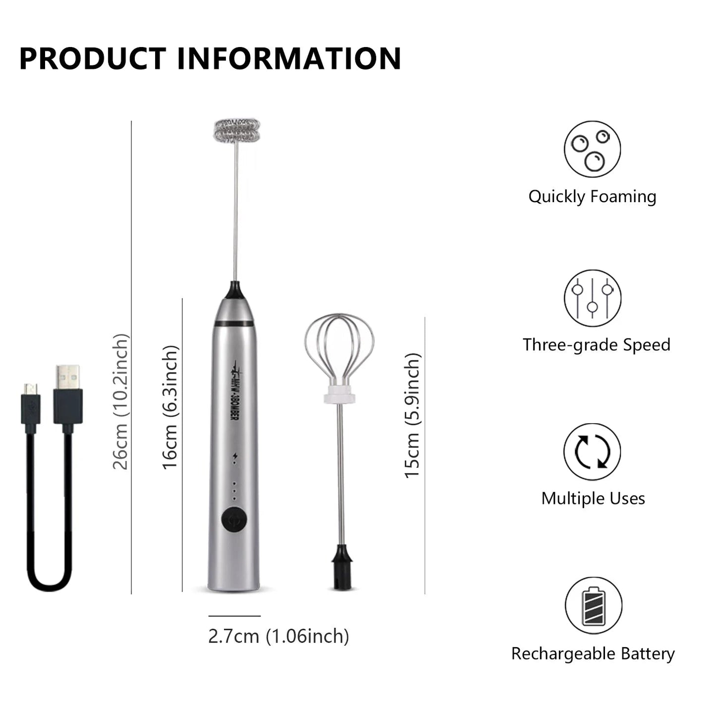 MHW-3BOMBER Handheld Milk Frother