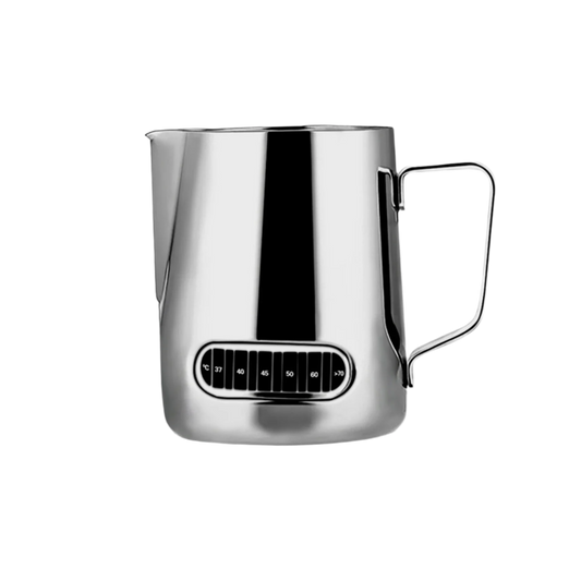 Stainless Steel Milk Frothing Pitcher with Built-In Thermometer