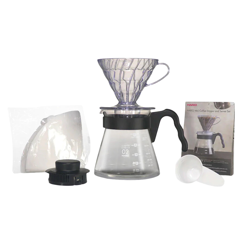 Hario V60 Coffee Dripper and Server Set (Size 02)