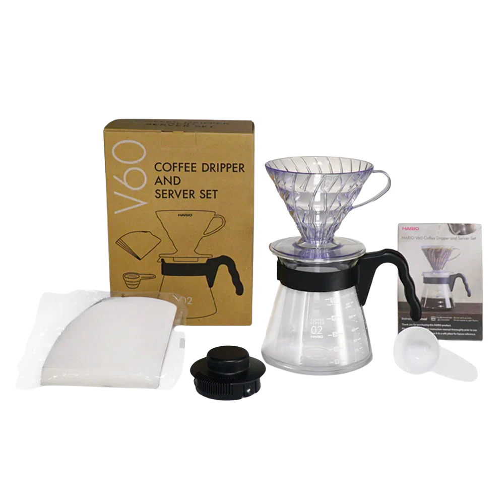 Hario V60 Coffee Dripper and Server Set (Size 02)
